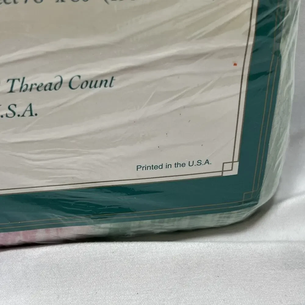 Vintage Designer Sheet Set Full Pastel Watercolor Stripes Flat Fitted Pillowcase